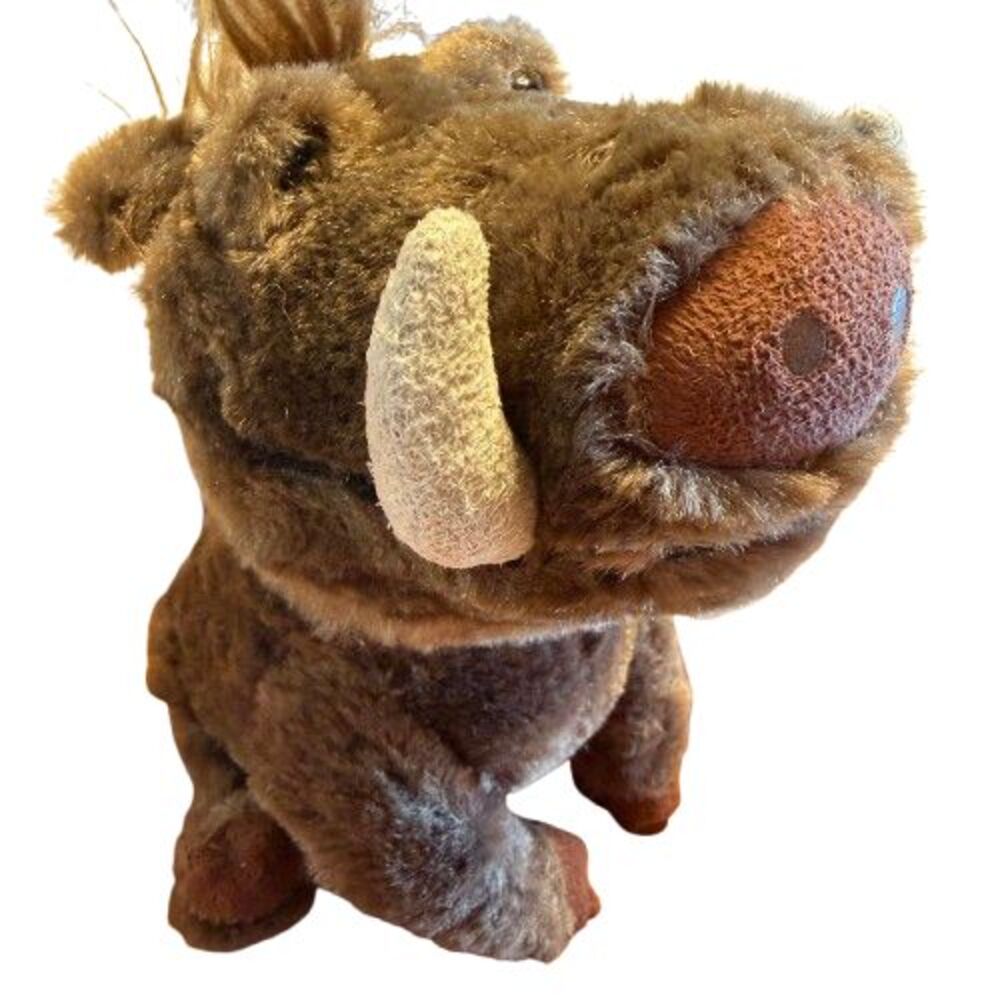 Disney Lion King Pumbaa Plush Warthog Stuffed Animal Toy Brown 8” EUC